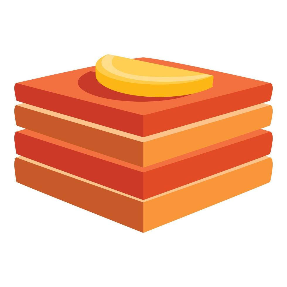 Delicious layered dessert with lemon slice topping vector