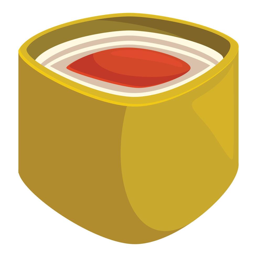 Square sushi roll with filling showing featuring vibrant colors vector