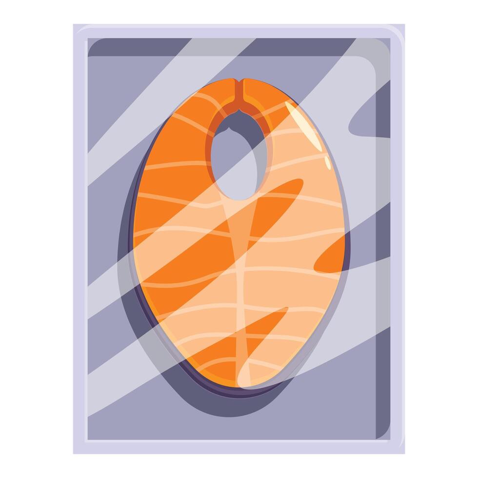 Fresh salmon fillet vacuum packed for retail sale vector