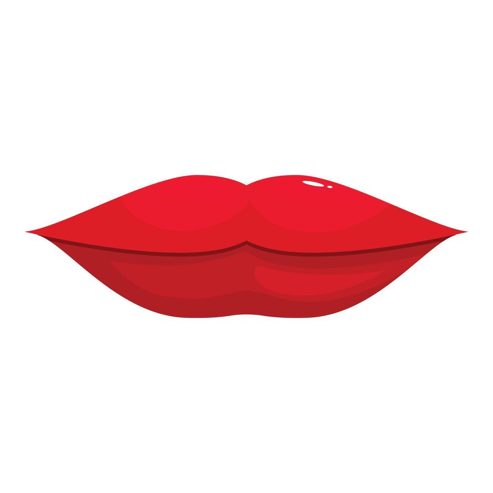 Red lips showing sensuality and beauty on white background vector