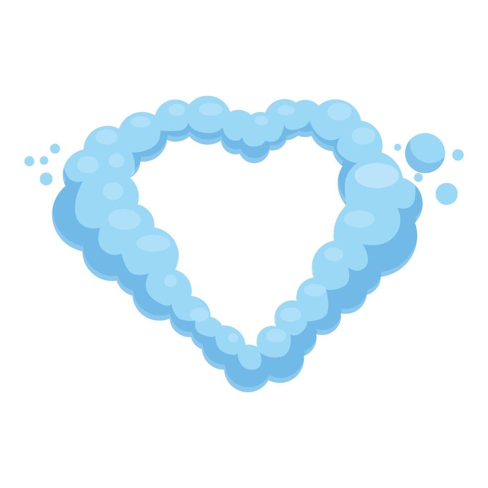 Light blue soap bubbles forming a heart shape vector
