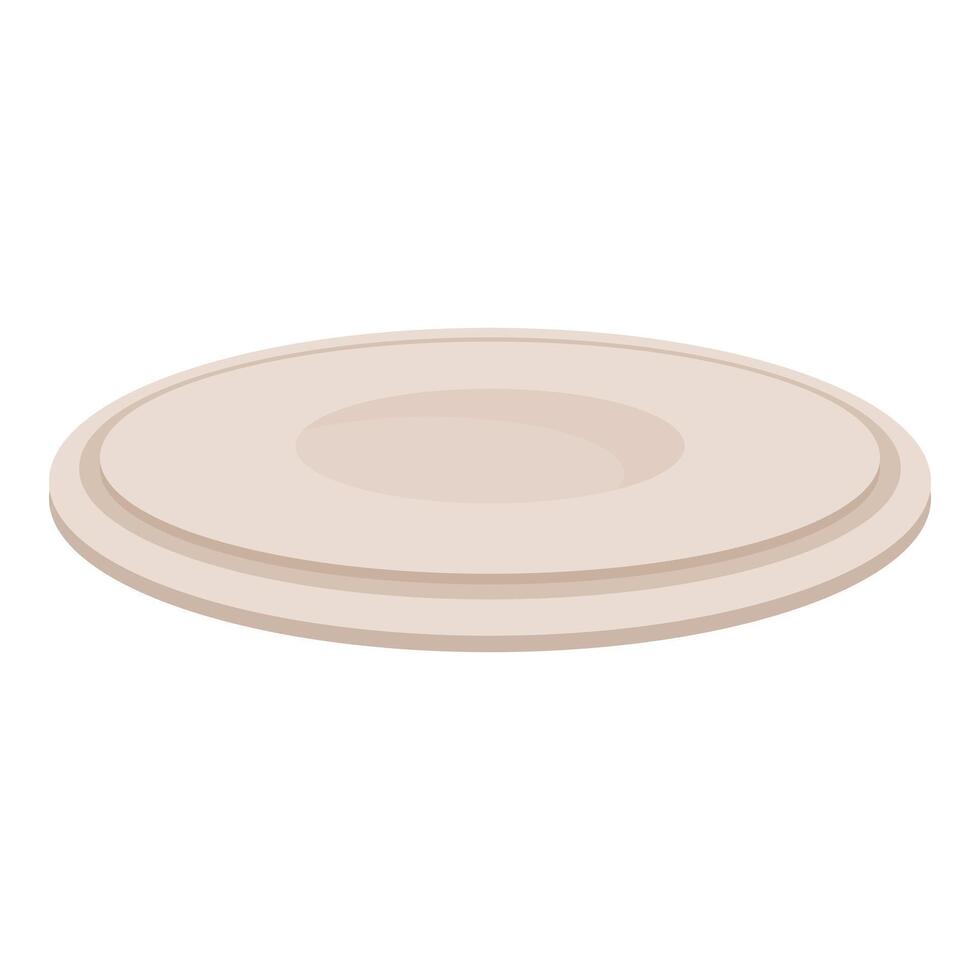 Empty round plate lying on white background vector