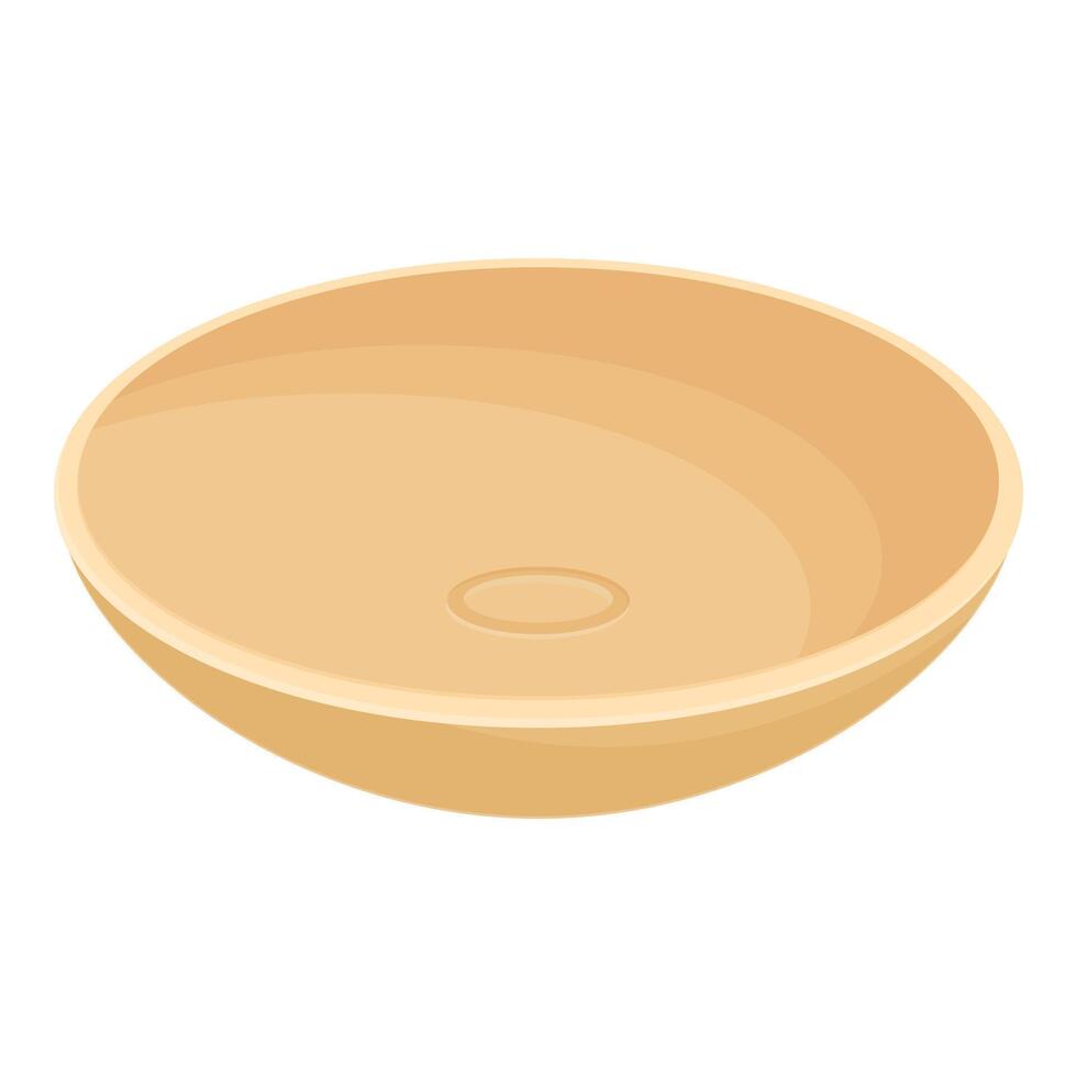 Empty round wooden bowl presenting culinary opportunity vector