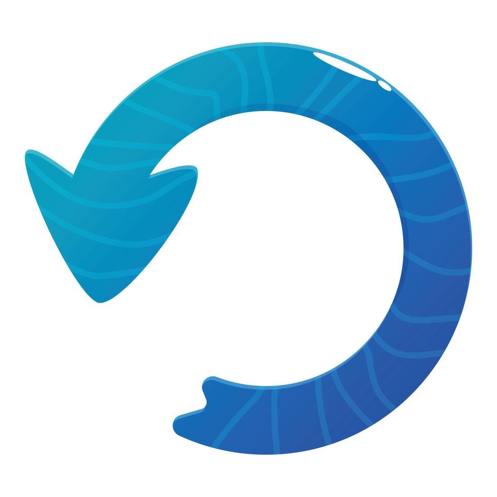 Blue refresh arrow forming a continuous circle symbolizing recursion vector