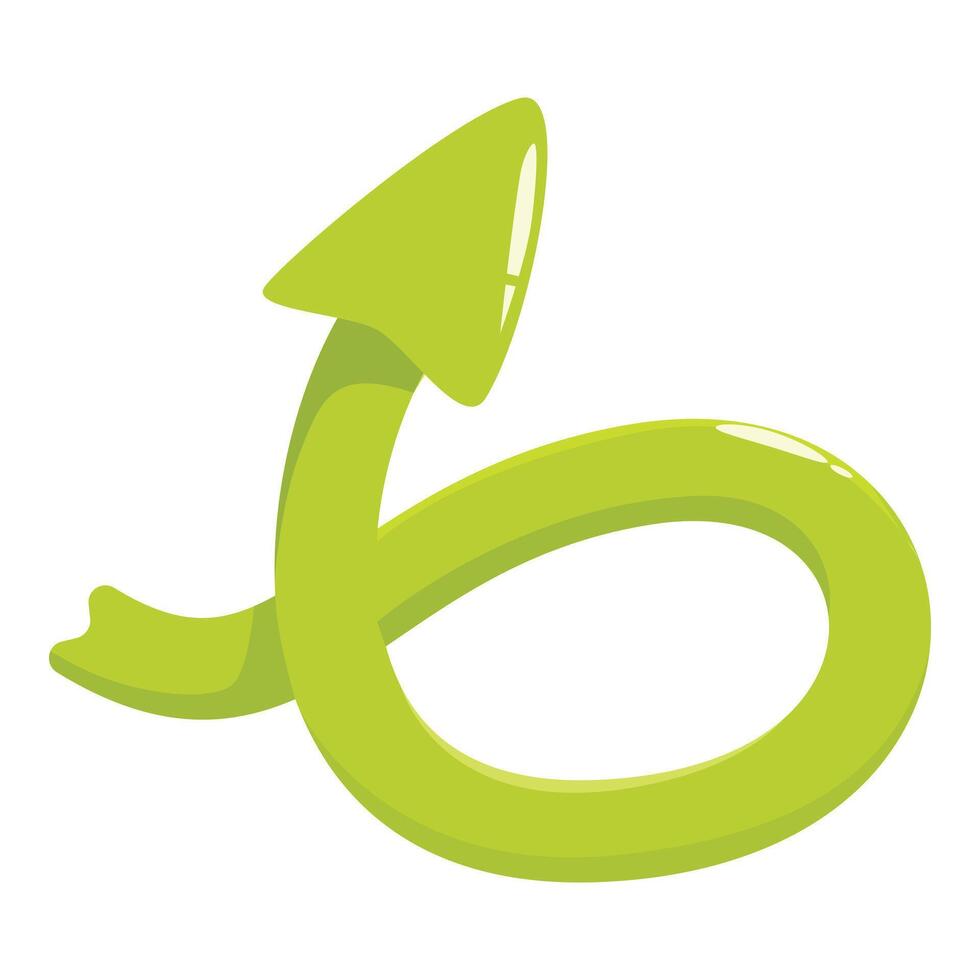 Green upward pointing arrow making a loop vector