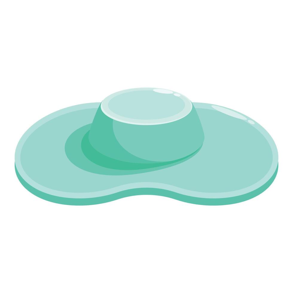 Elegant light green wide brimmed summer beach hat isolated on white vector