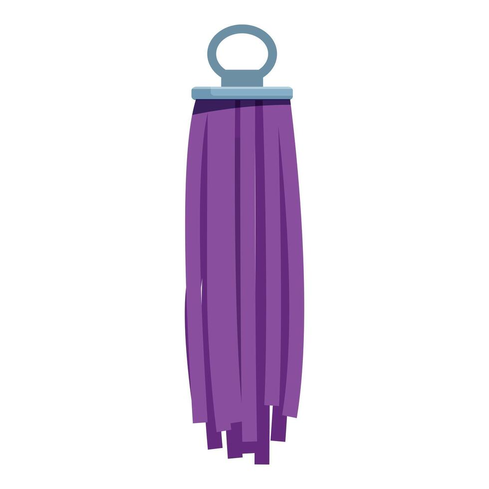 Purple tassel hanging with metal ring on white background vector
