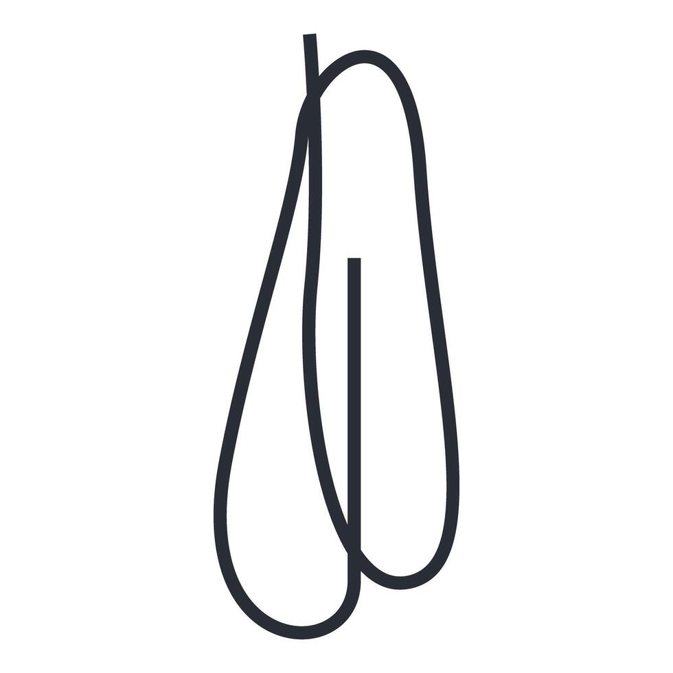 Minimalist line art depicting hanging earbuds icon vector