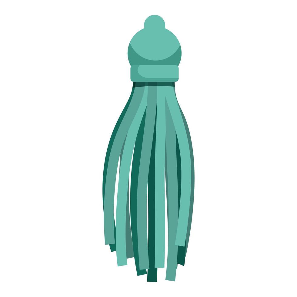 Green tassel hanging with decorative knot on top vector