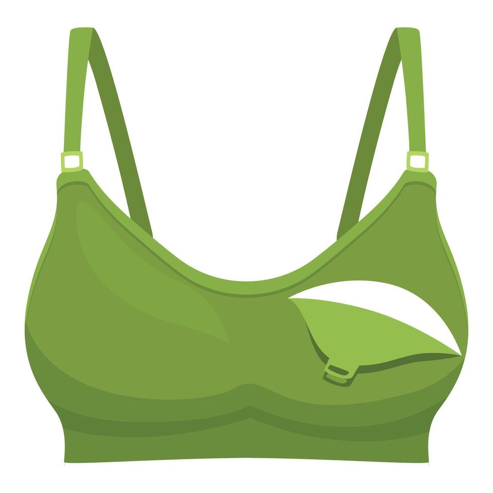 Green nursing bra for breastfeeding mothers providing comfort and support vector