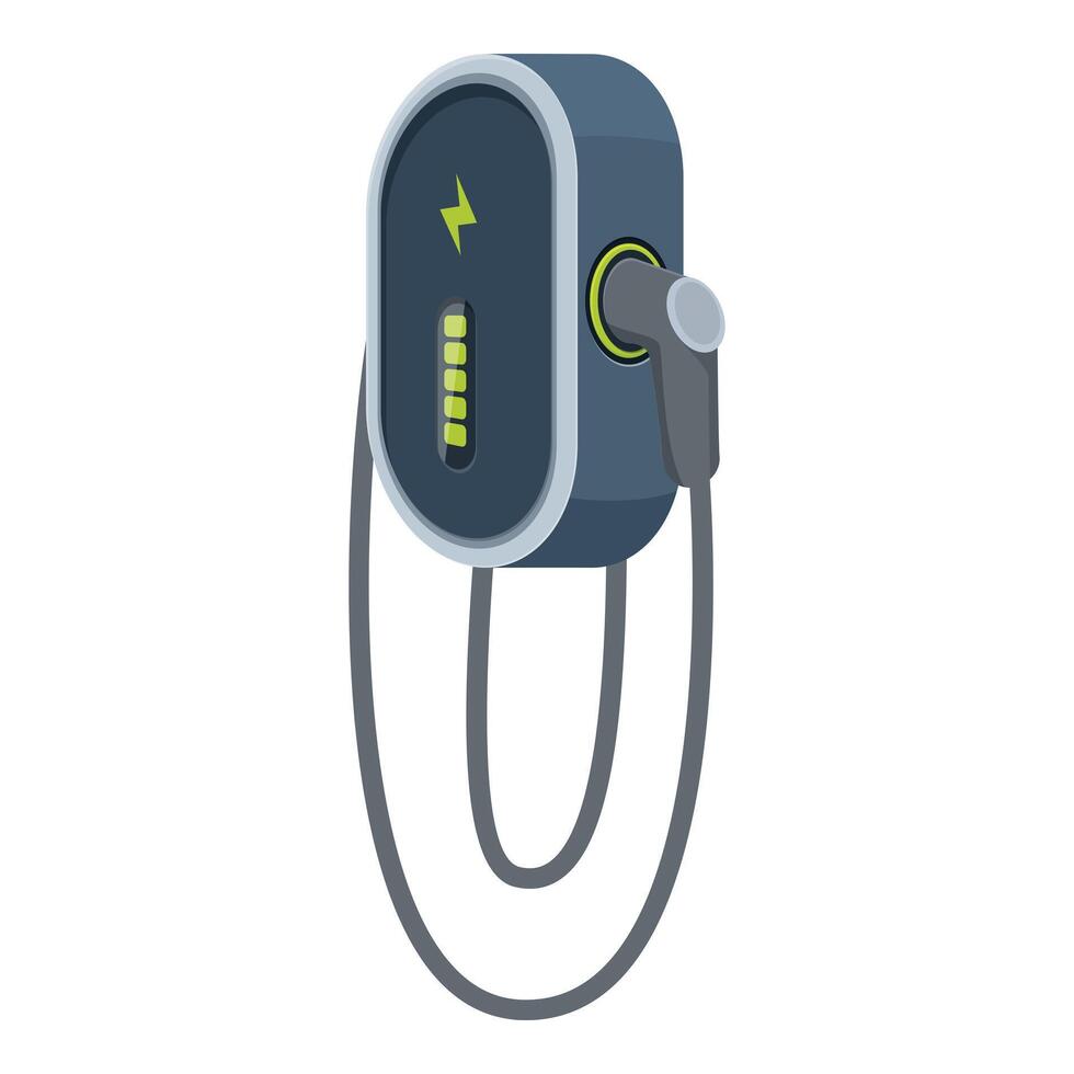 Electric vehicle charging station displaying energy flow vector