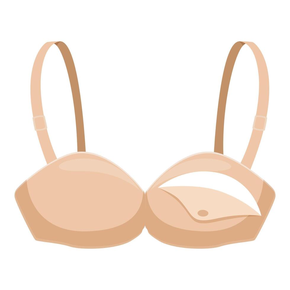 Beige nursing bra for breastfeeding mothers, supporting comfort and functionality vector
