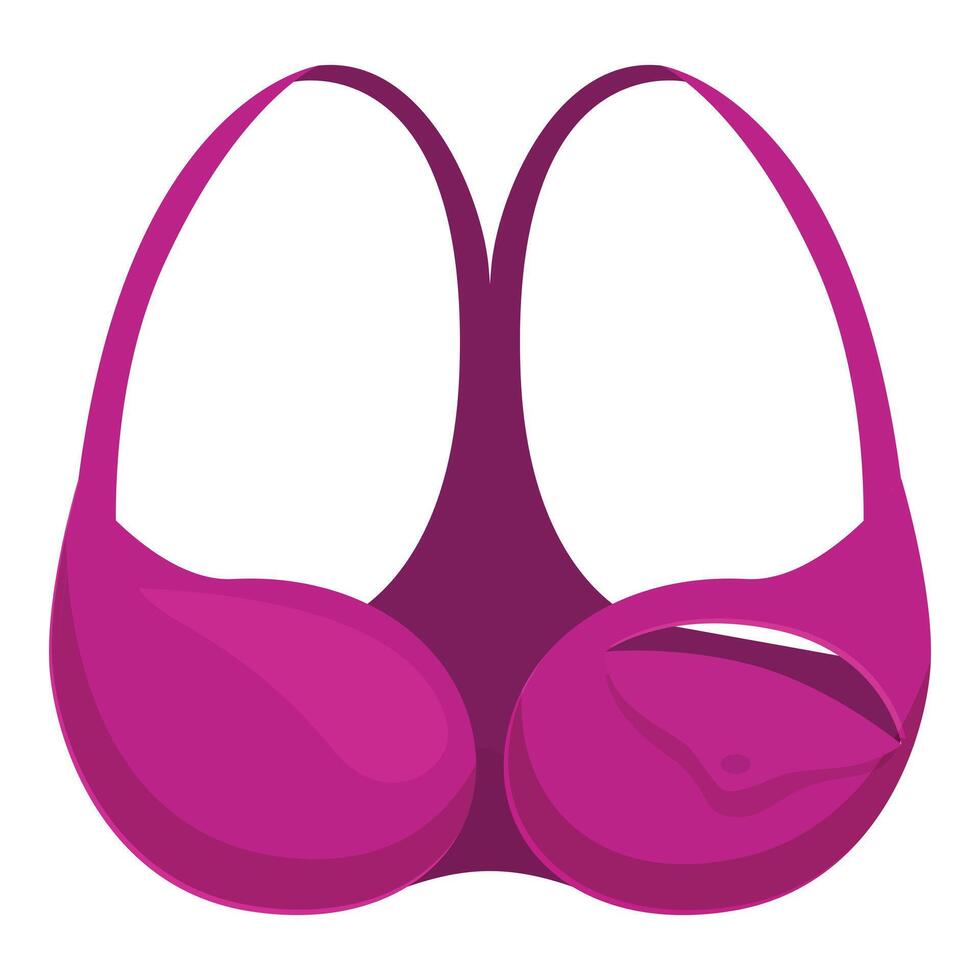 Purple bra with thin straps presenting its inner side vector