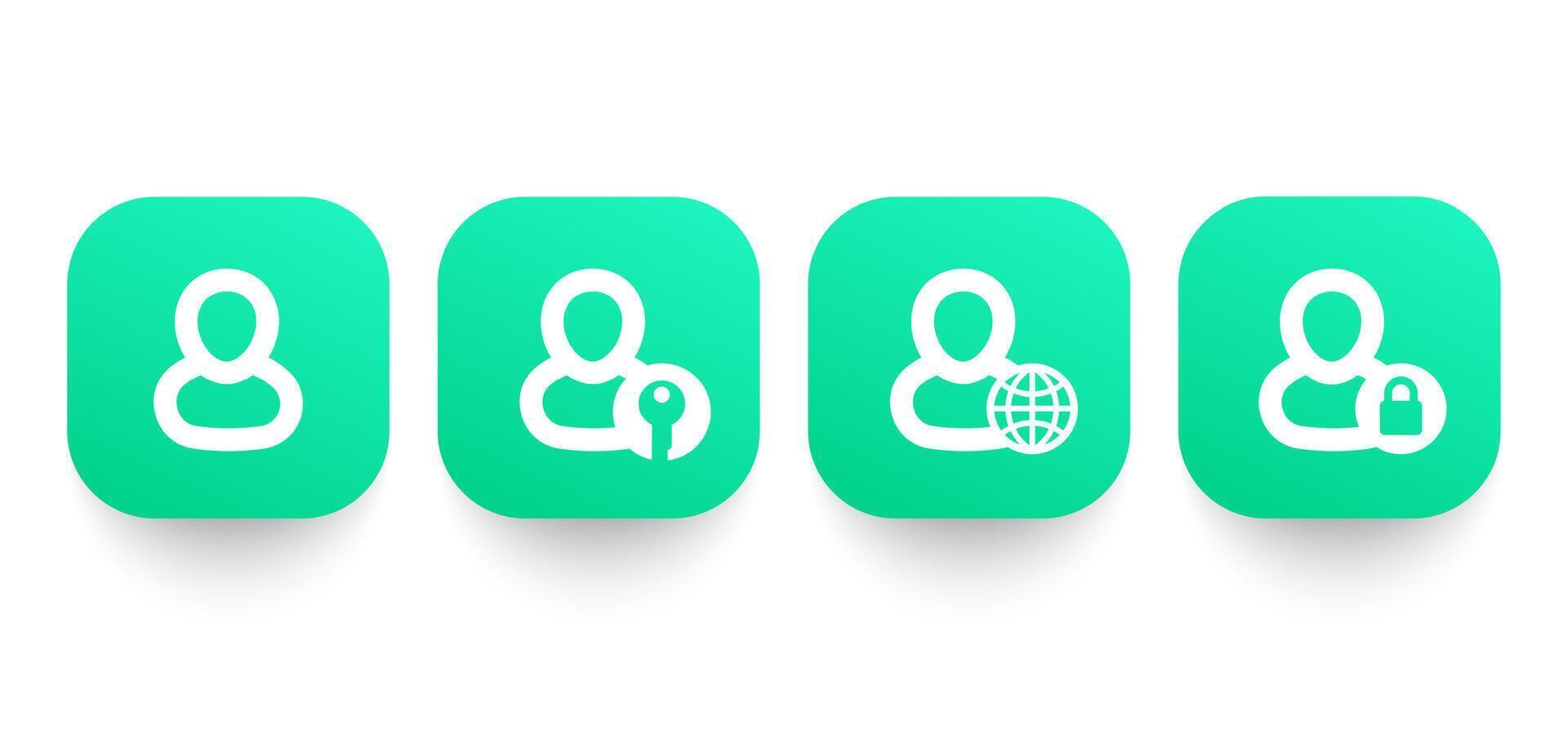 login icons, user, account, profile pictograms, illustration vector