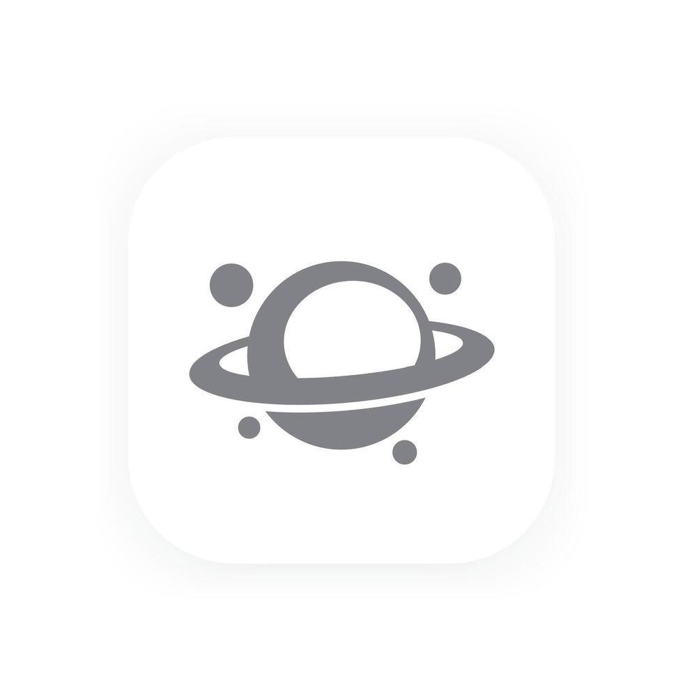 Planet with asteroid belt icon, saturn, astronomy, space exploration vector