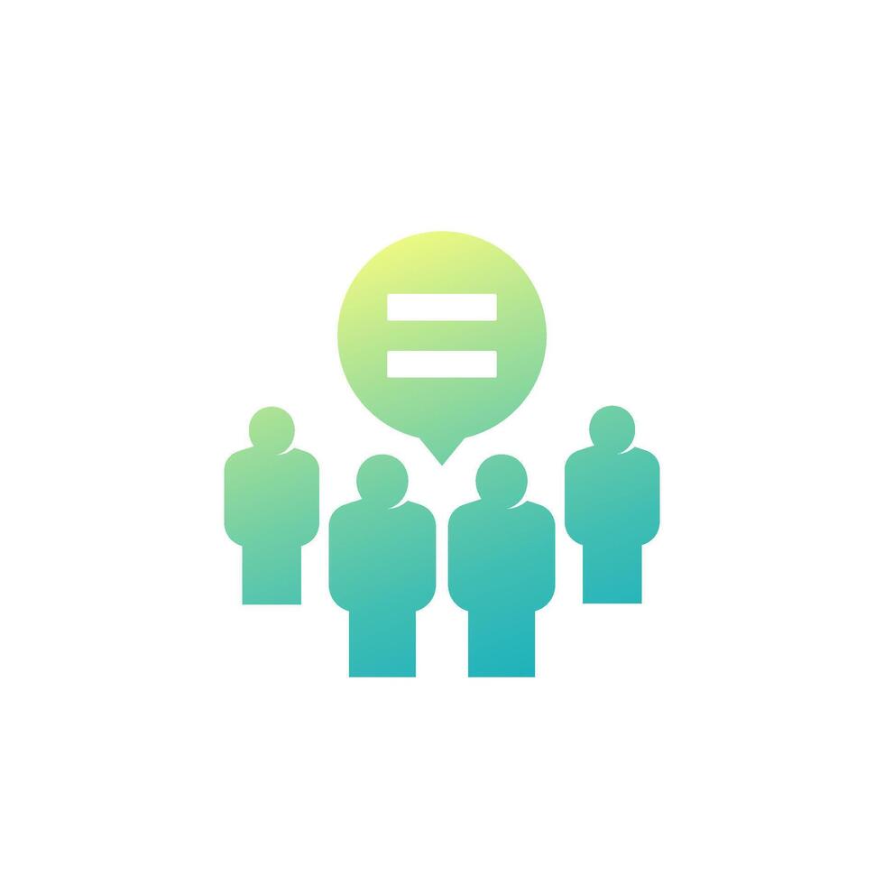 Social equality icon with people vector