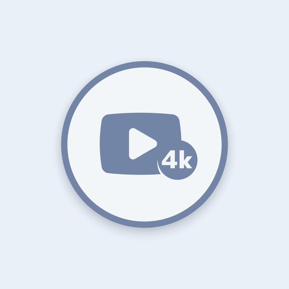 4K content round icon vector