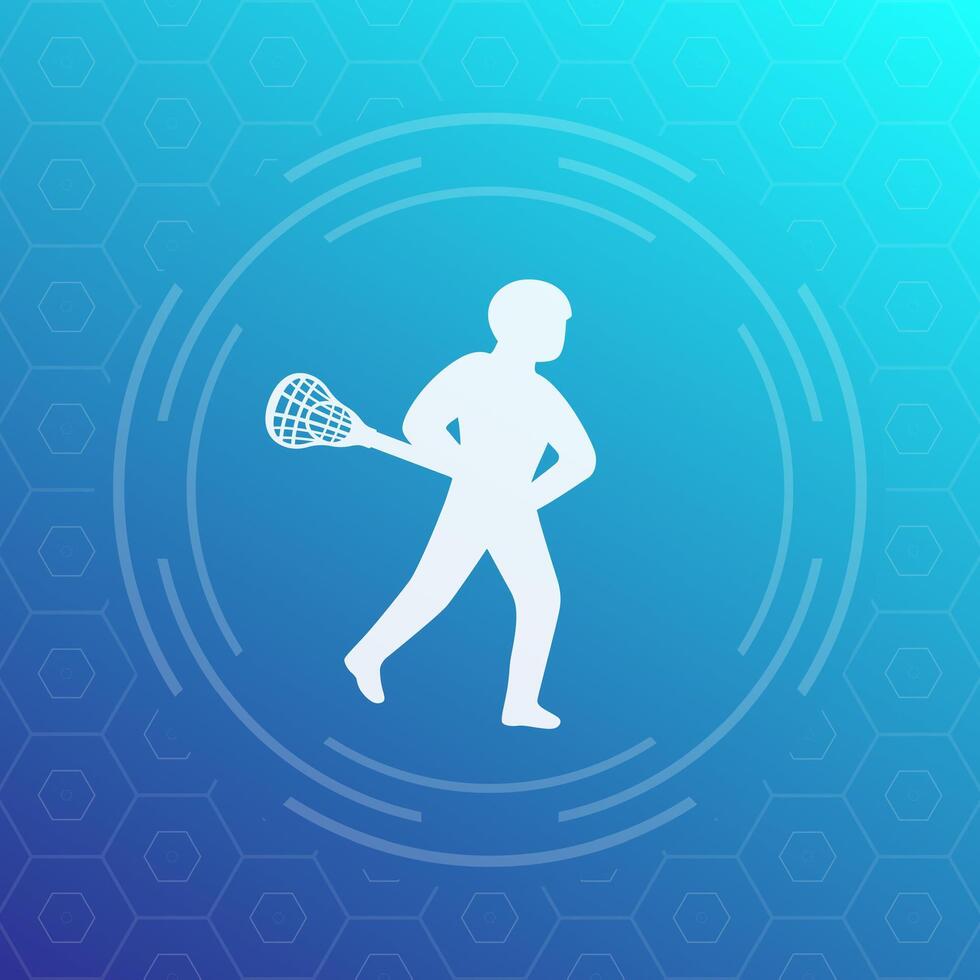 Lacrosse player icon vector