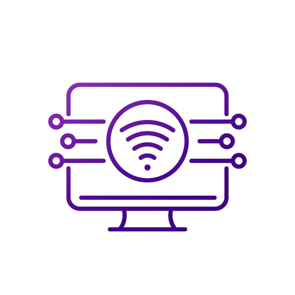 Wi-fi connection line icon, vector