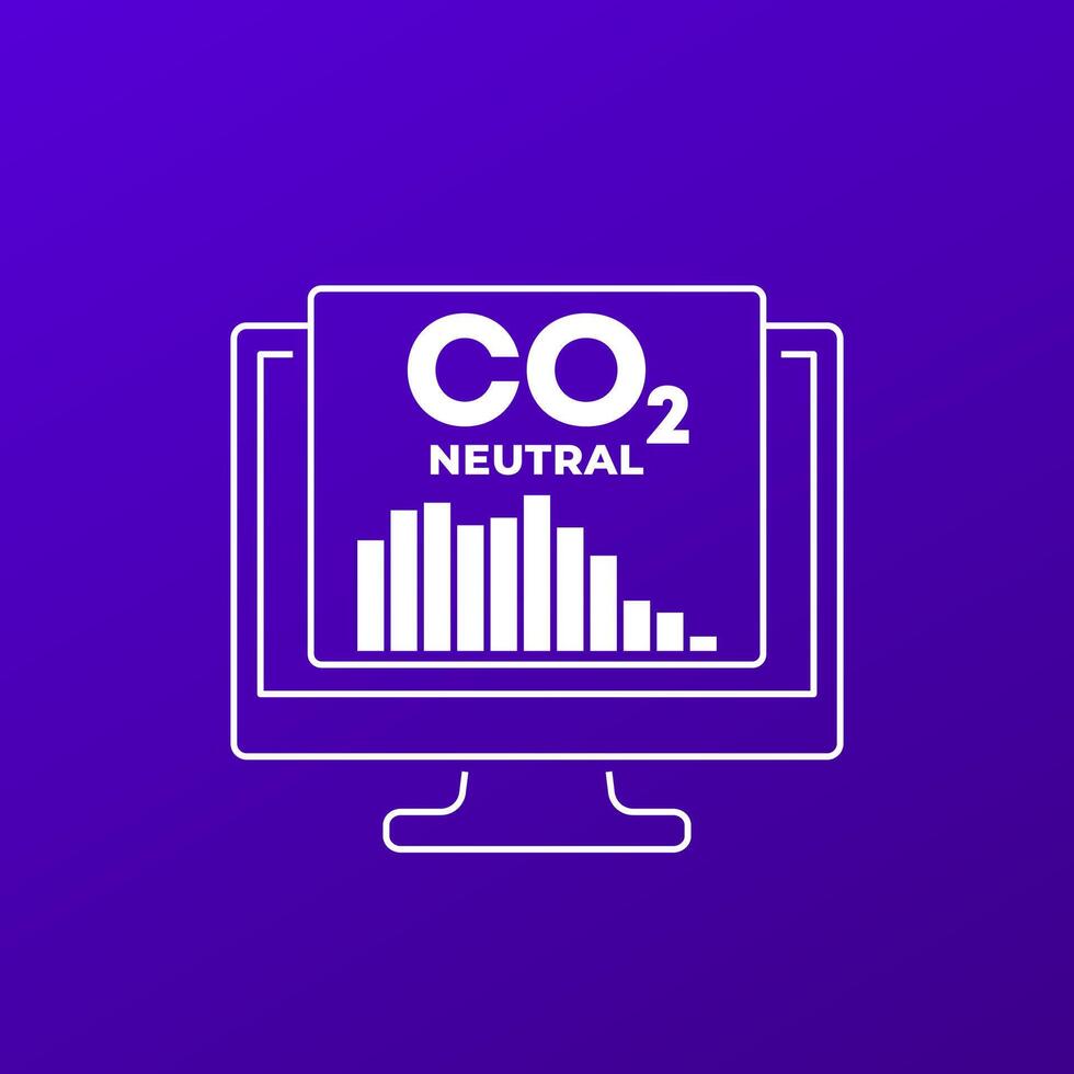 carbon neutral, co2 gas emissions reduction icon vector