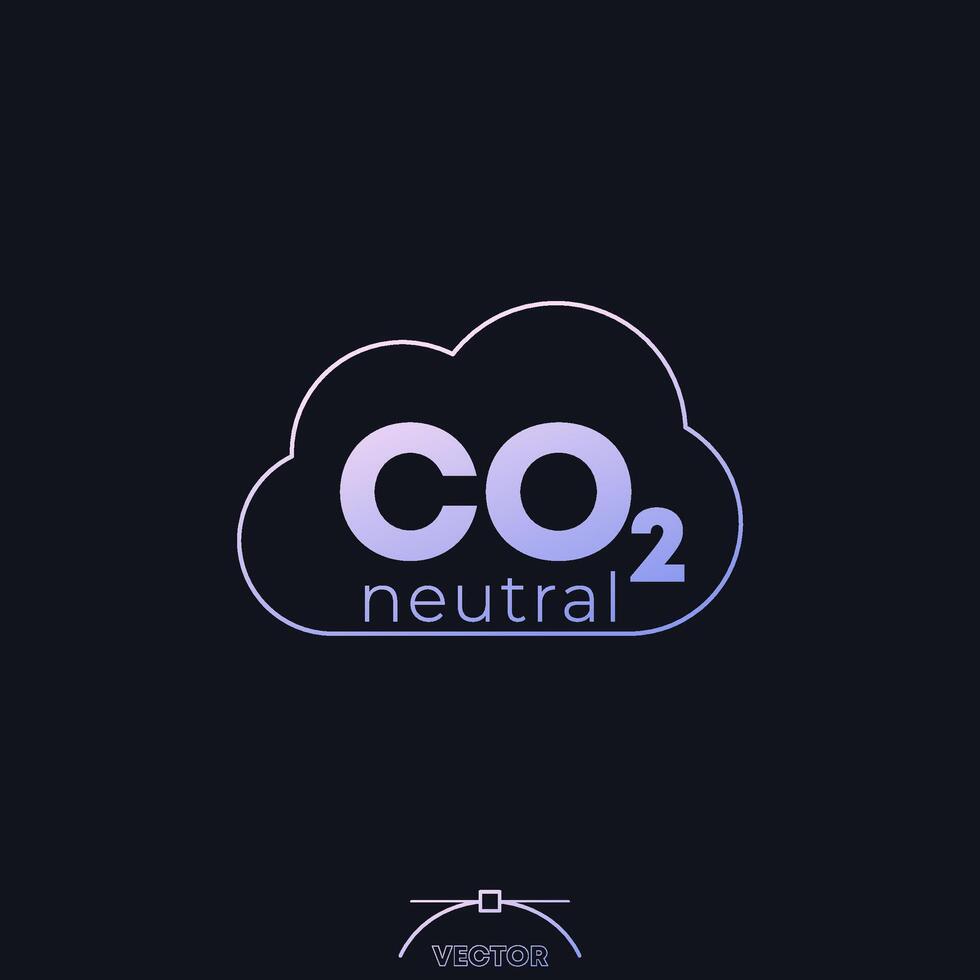 carbon neutral icon, co2 neutrality vector