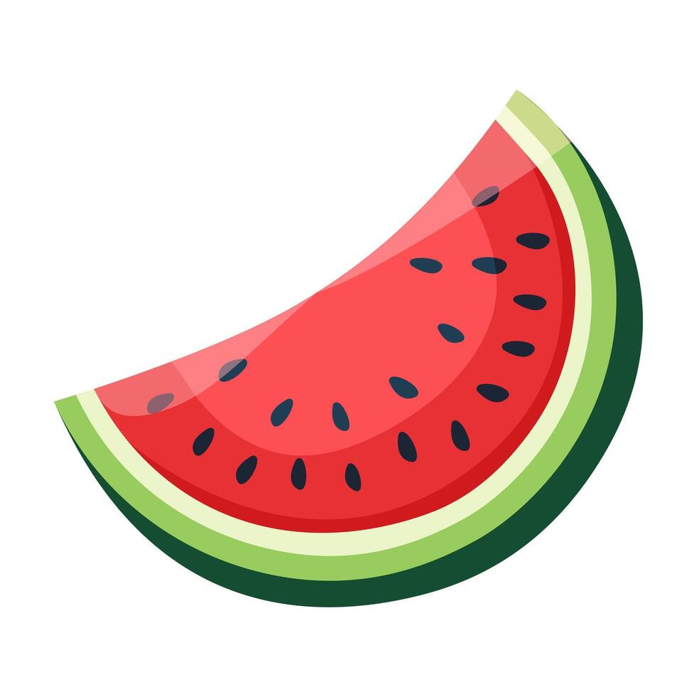 Fresh watermelon slice in Isolated white background Sticker vector
