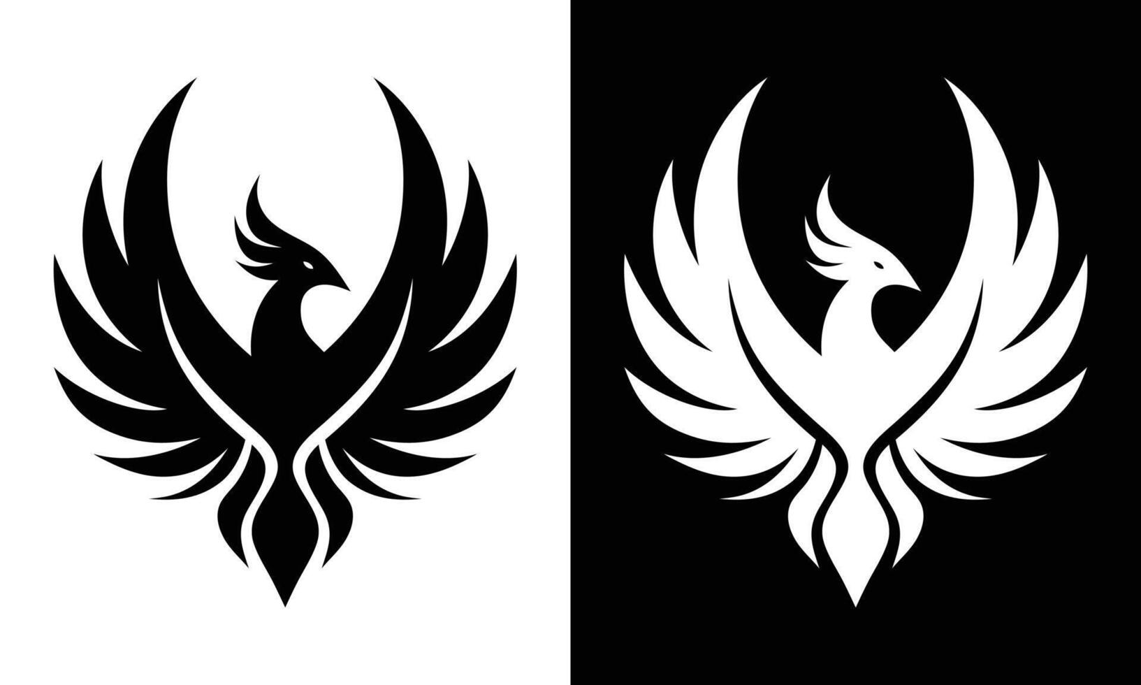 Phoenix logo with flying wings vector