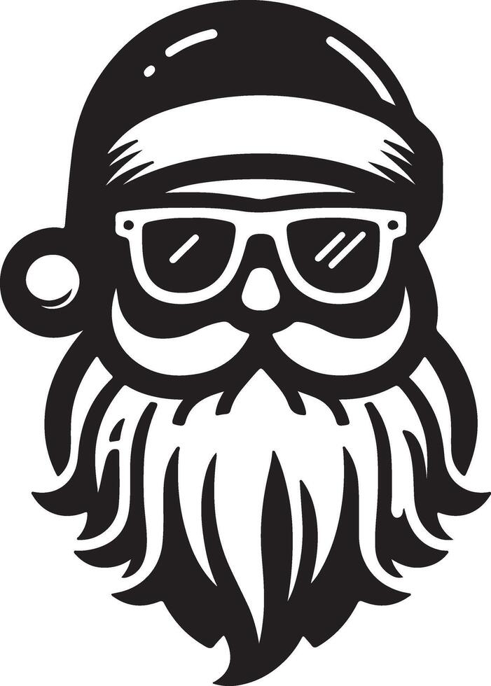 santa claus with sunglasses and beard vector