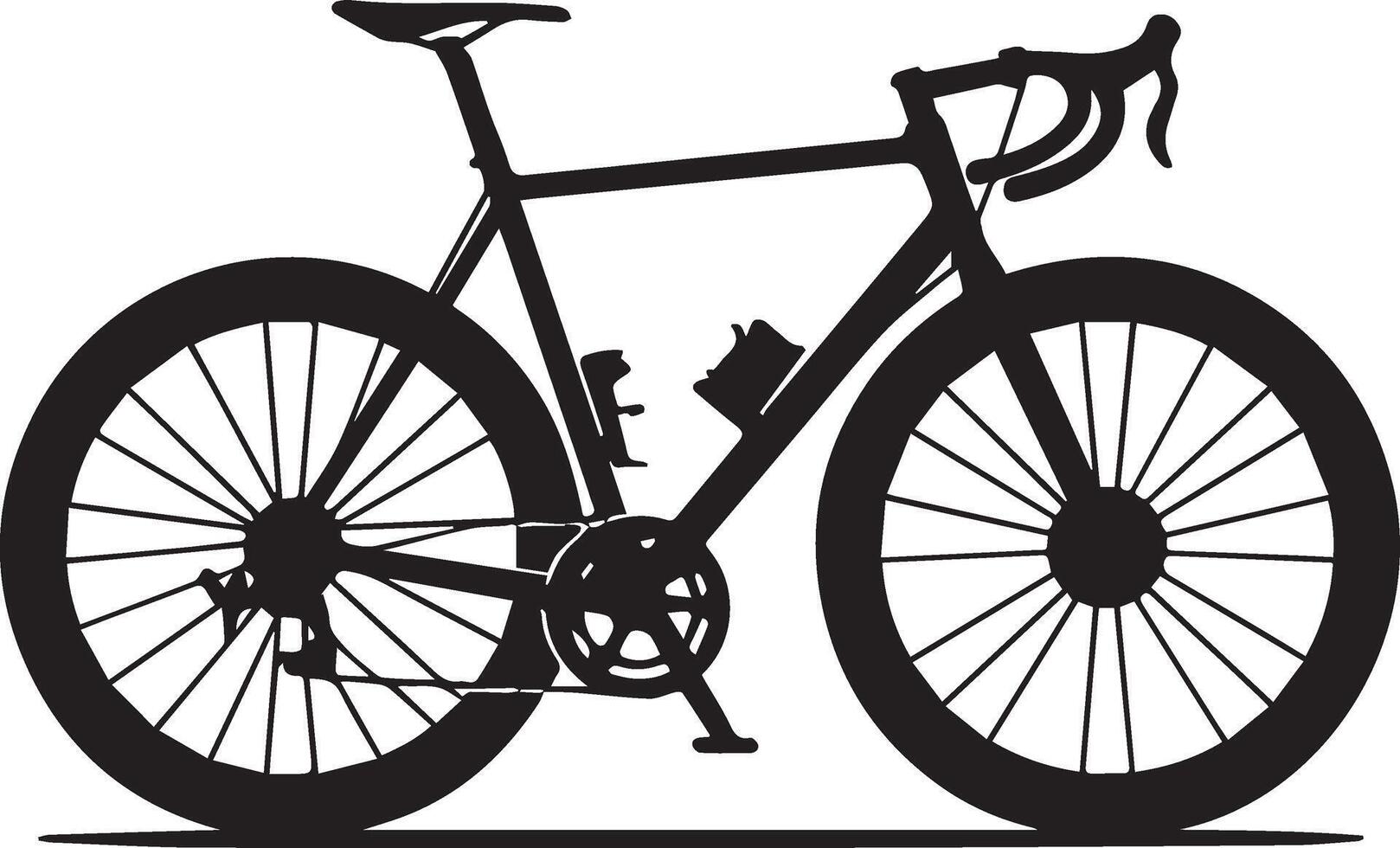 a black and white illustration of a bicycle vector