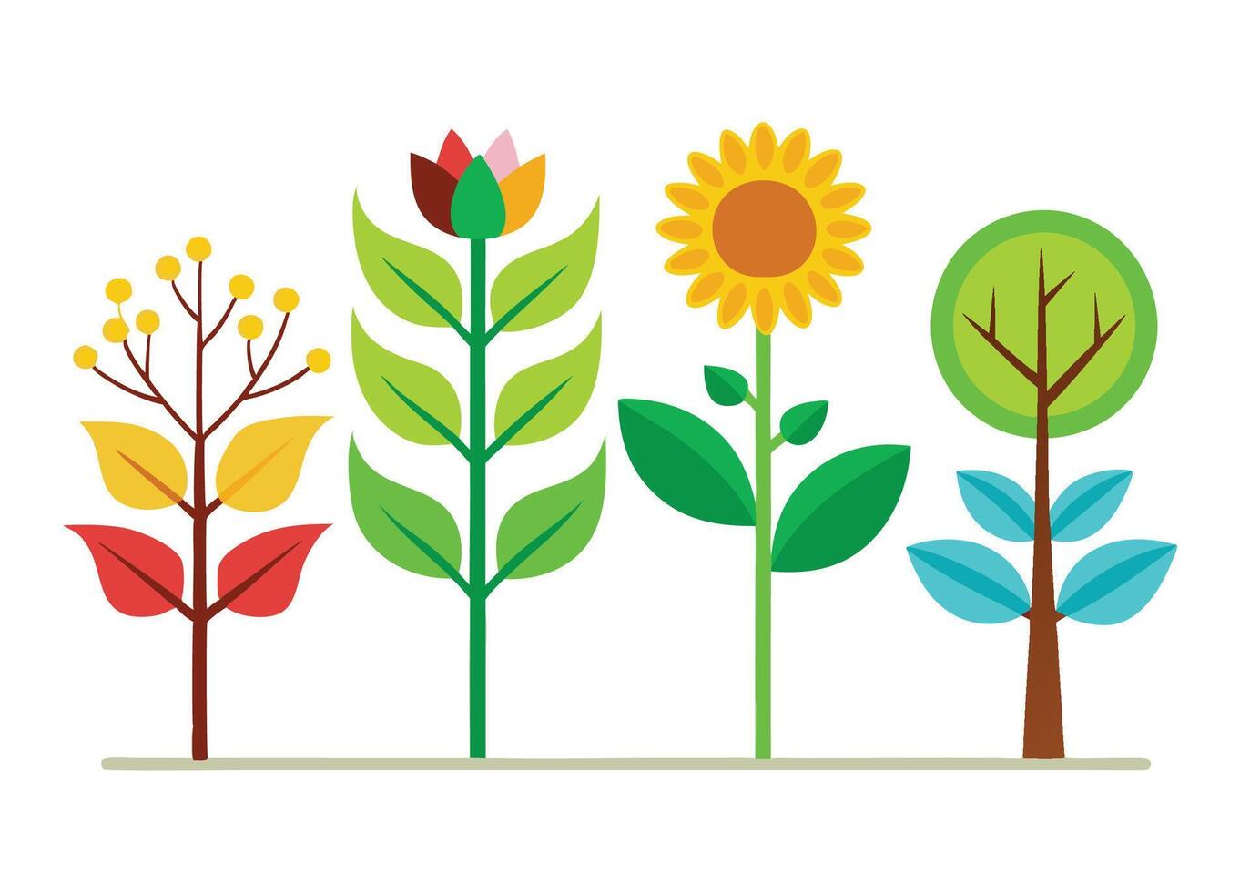 Handmade Colorful Illustrated Vectorize different shape Leaf and Floral Seamless Pattern Design vector
