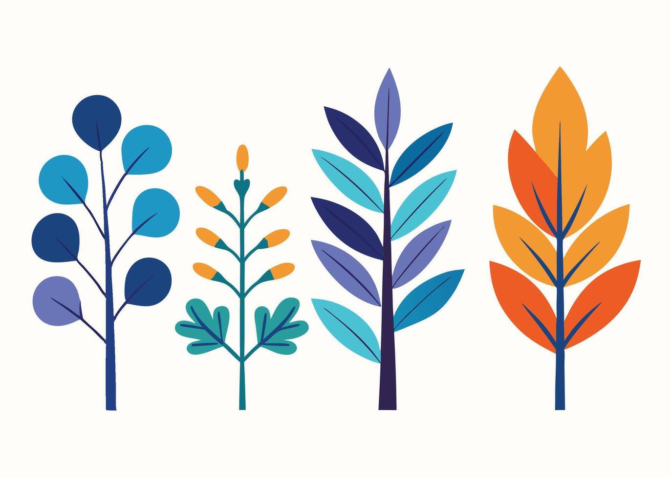 Colorful Illustrated Vectorize Leaf and Floral Seamless Pattern Design vector