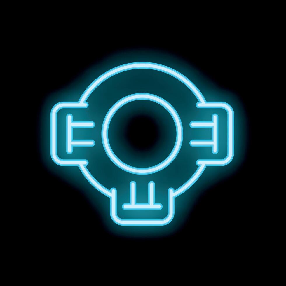 Neon style icon of a bathyscaphe exploring the ocean depths vector