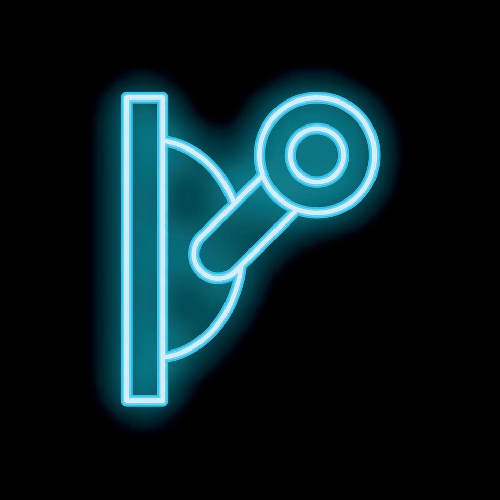 Neon light switch turned on lighting up the dark vector