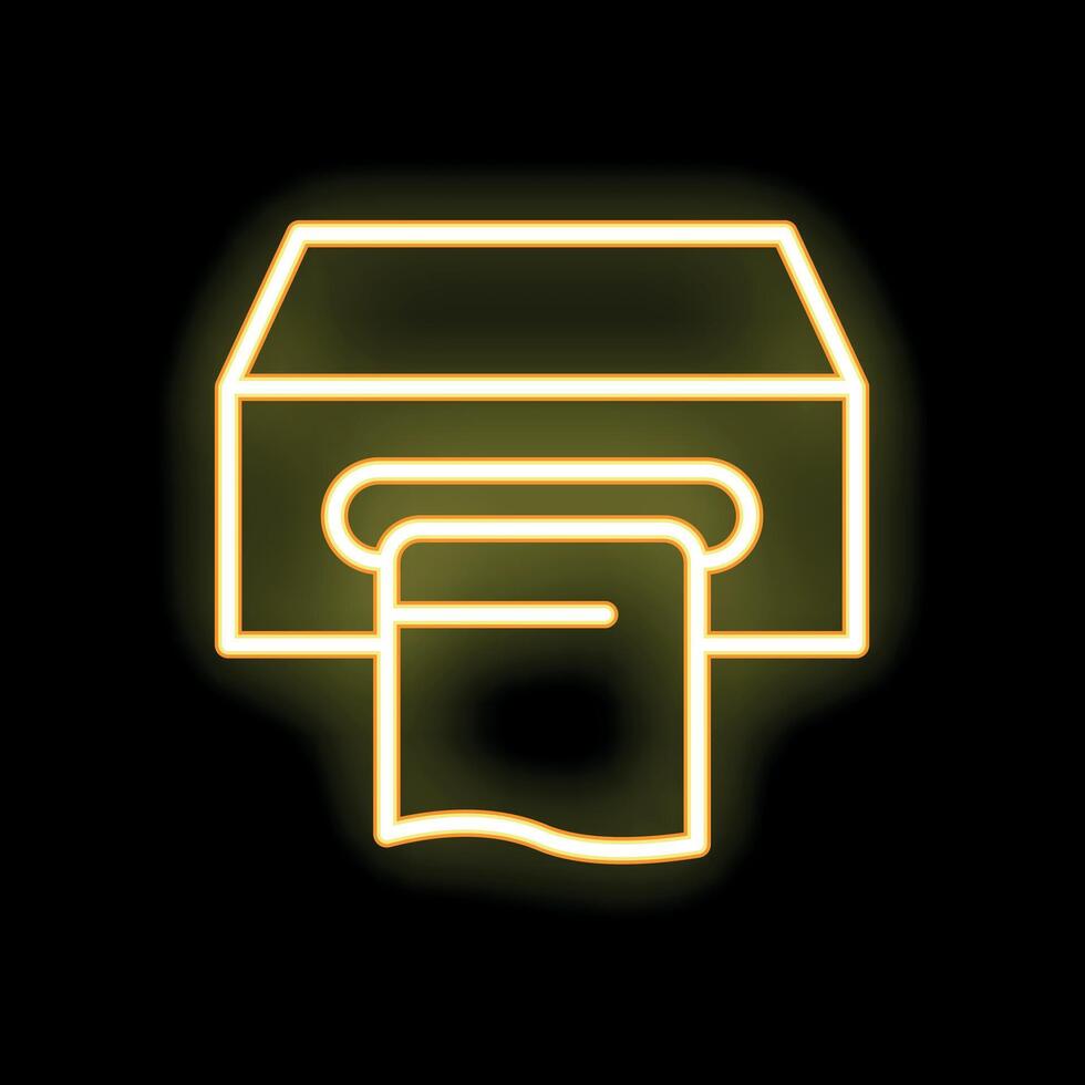 Glowing neon icon of atm for mobile banking app vector