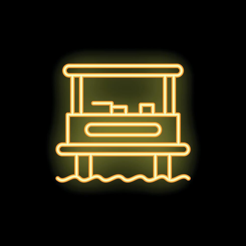 Neon yellow floating bar sign on black background vector