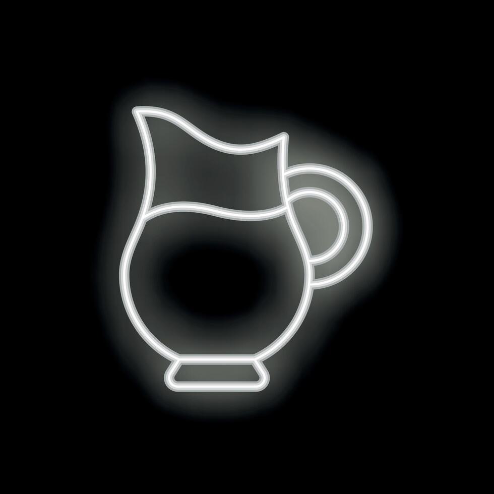 White neon sign showing a pitcher on a black background vector