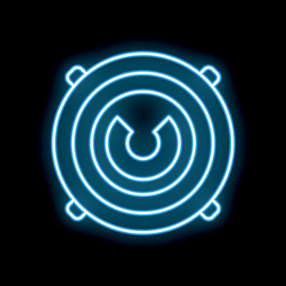 Blue neon glowing symbol representing an electric water pump vector