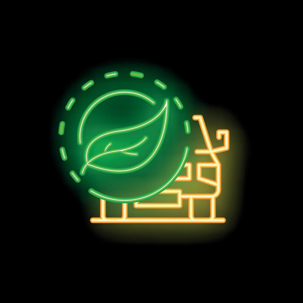 Eco friendly car neon sign promoting green transportation vector