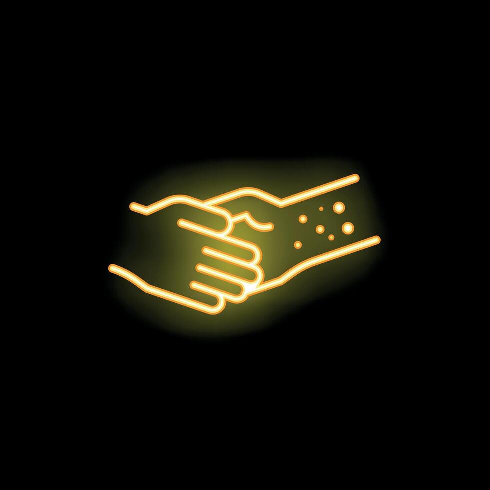 Doctor examining patient arm with skin rash neon sign vector
