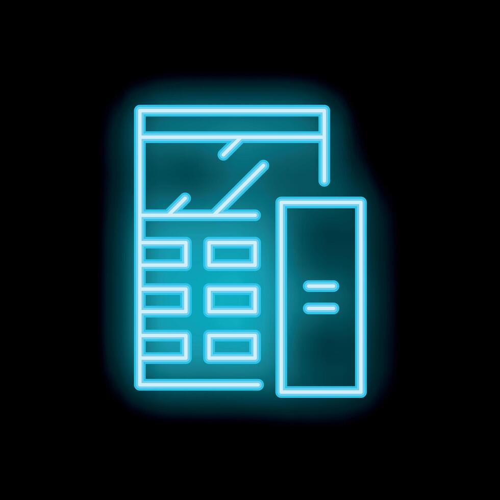 Neon pos terminal accepting contactless payment using nfc technology vector