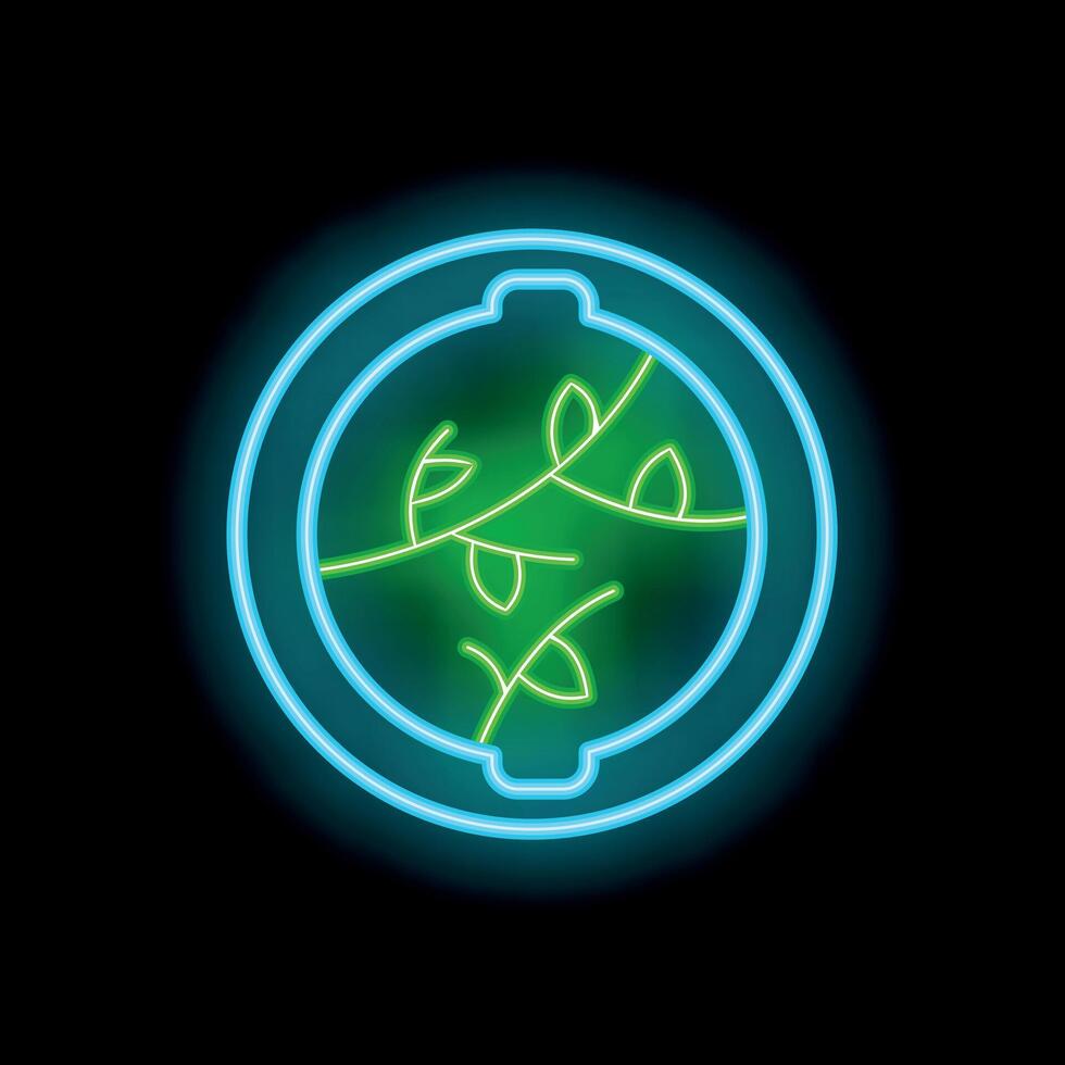 Glowing neon line petri dish with bacteria icon isolated on black background. Laboratory concept. illustration vector
