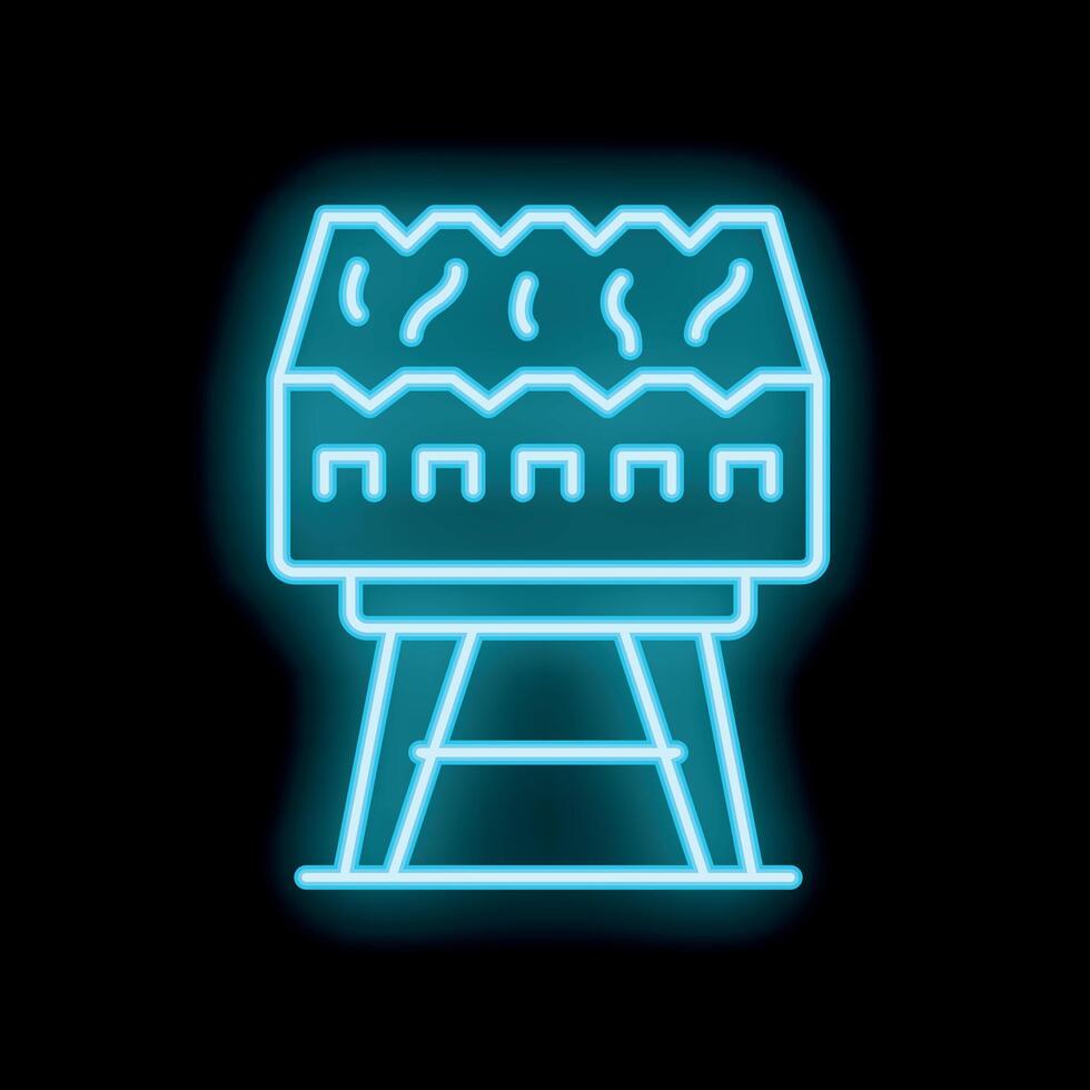 Neon barbecue grill sign for restaurant or bar decor vector