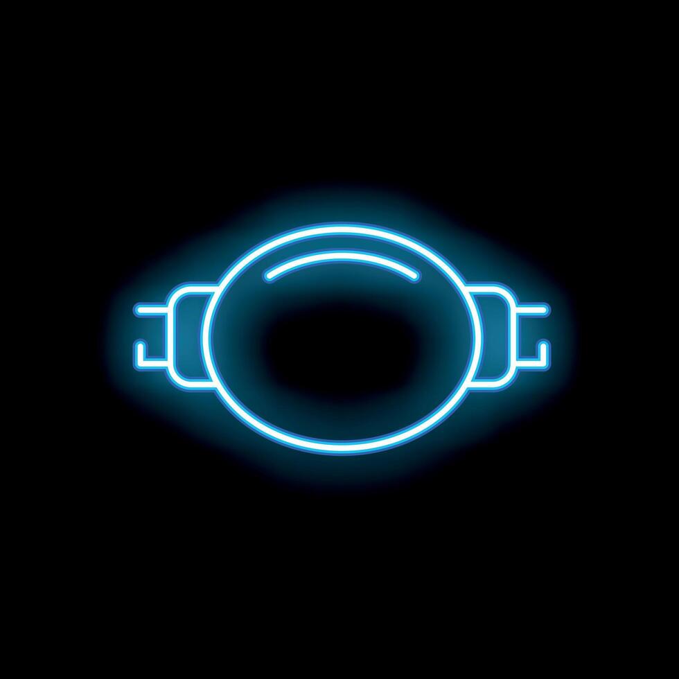Blue neon light bulb glowing in the dark vector