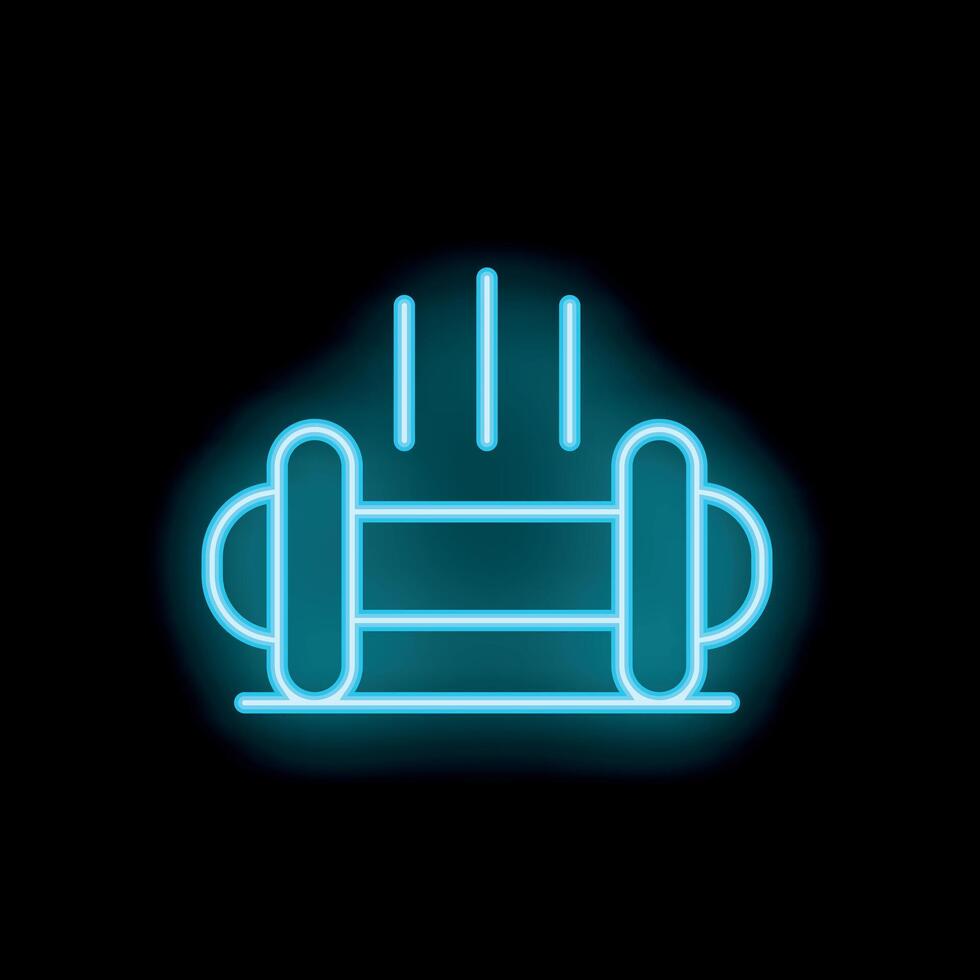 Neon sign representing dumbbell weight lifting fitness icon vector
