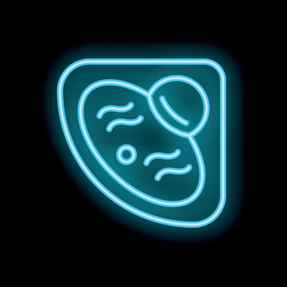 Bright glowing neon swimming pool sign on black background vector