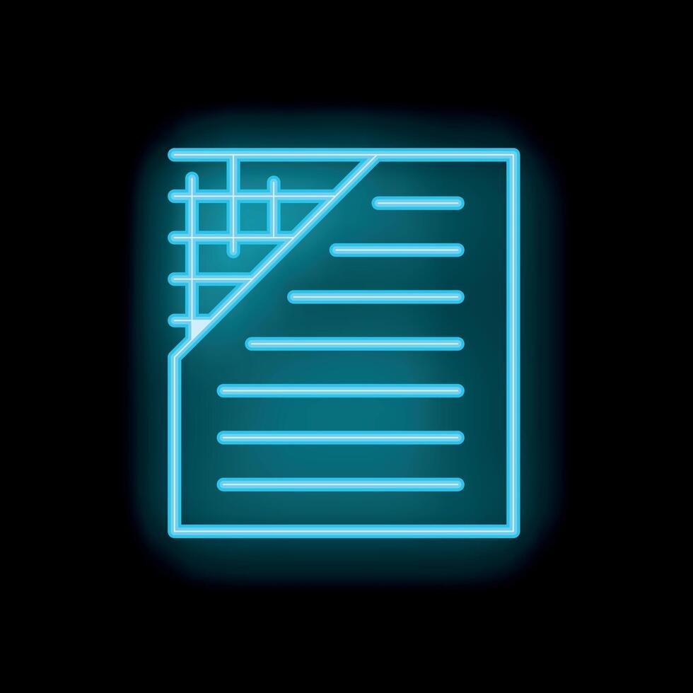 Neon style icon of spreadsheet representing data analysis and finance vector