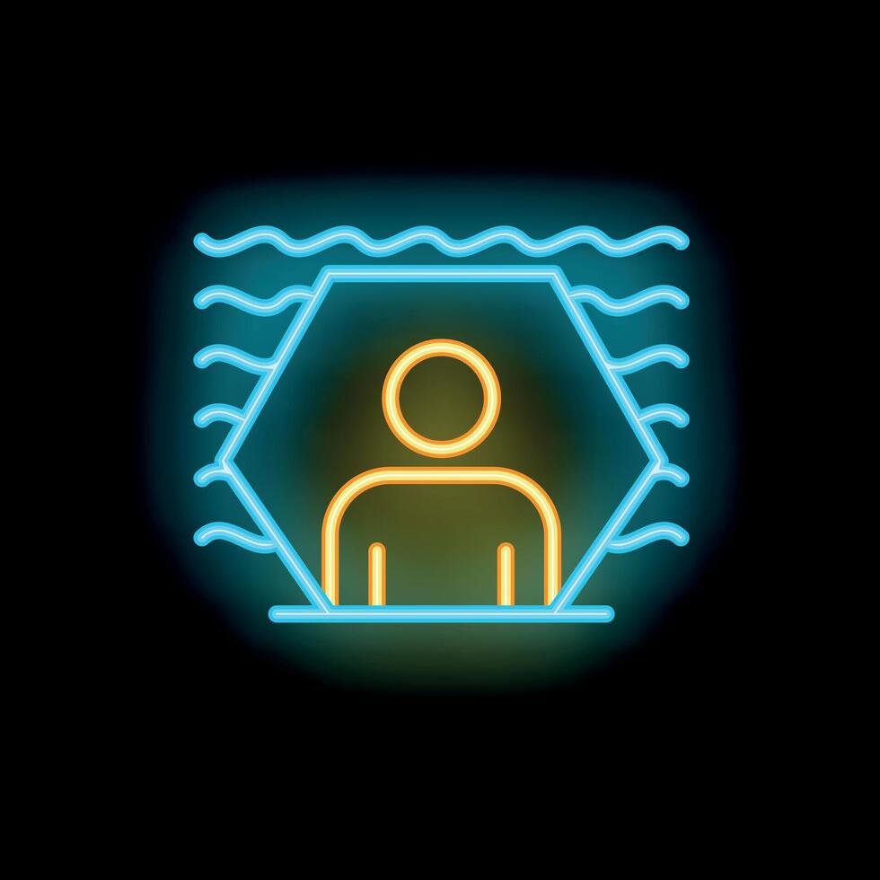 Neon sign of person feeling trapped and isolated vector