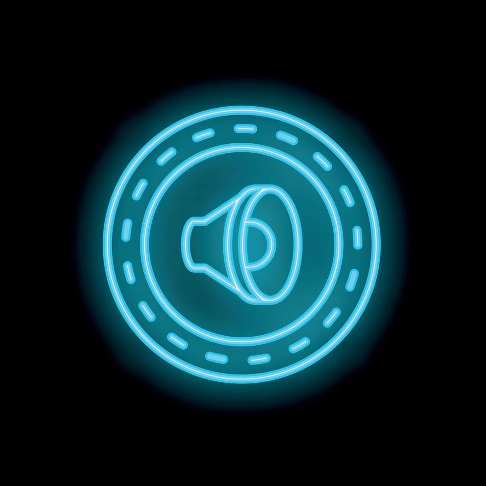 Neon icon of loudspeaker announcing important message vector