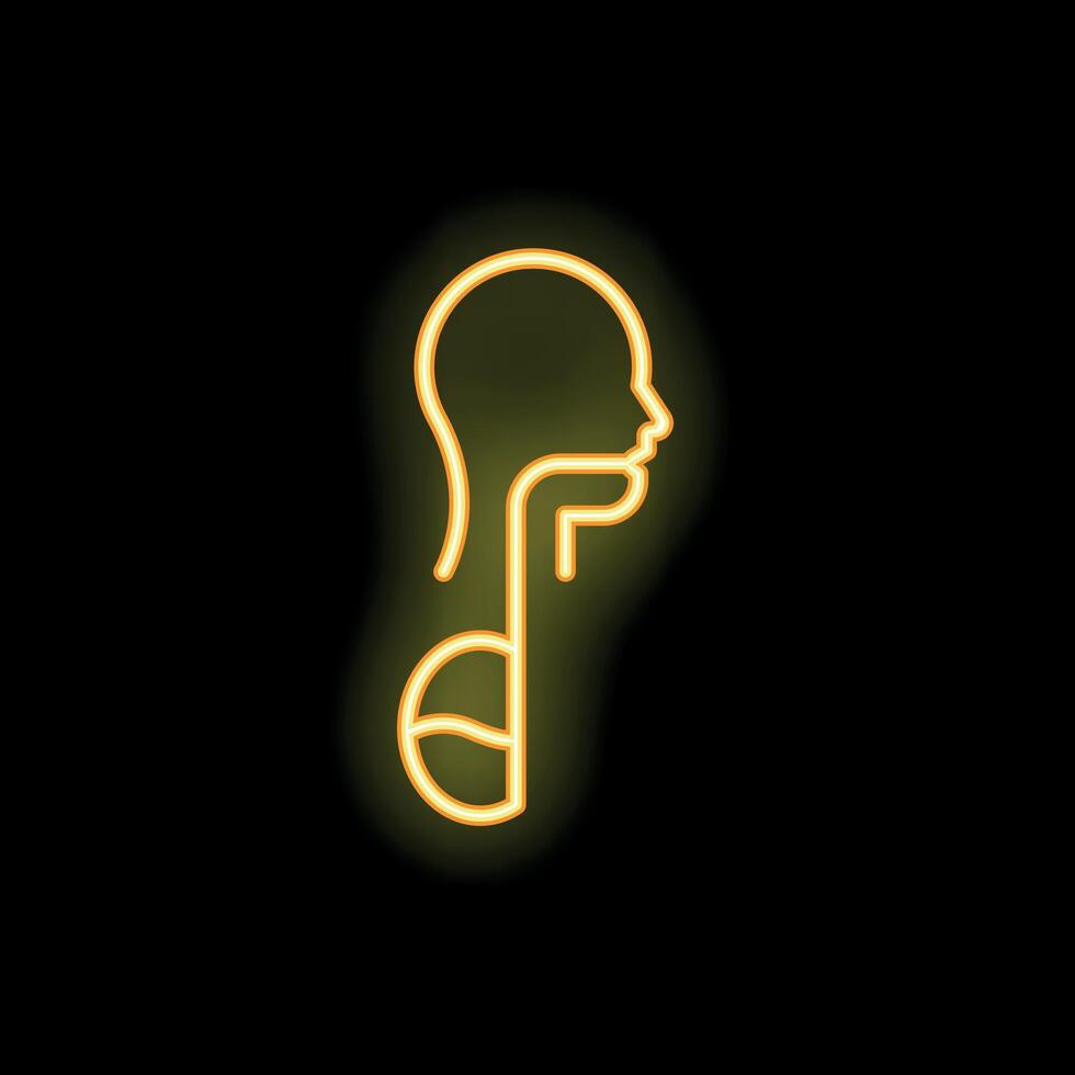 Neon sign showing human head and stomach connected with esophagus vector