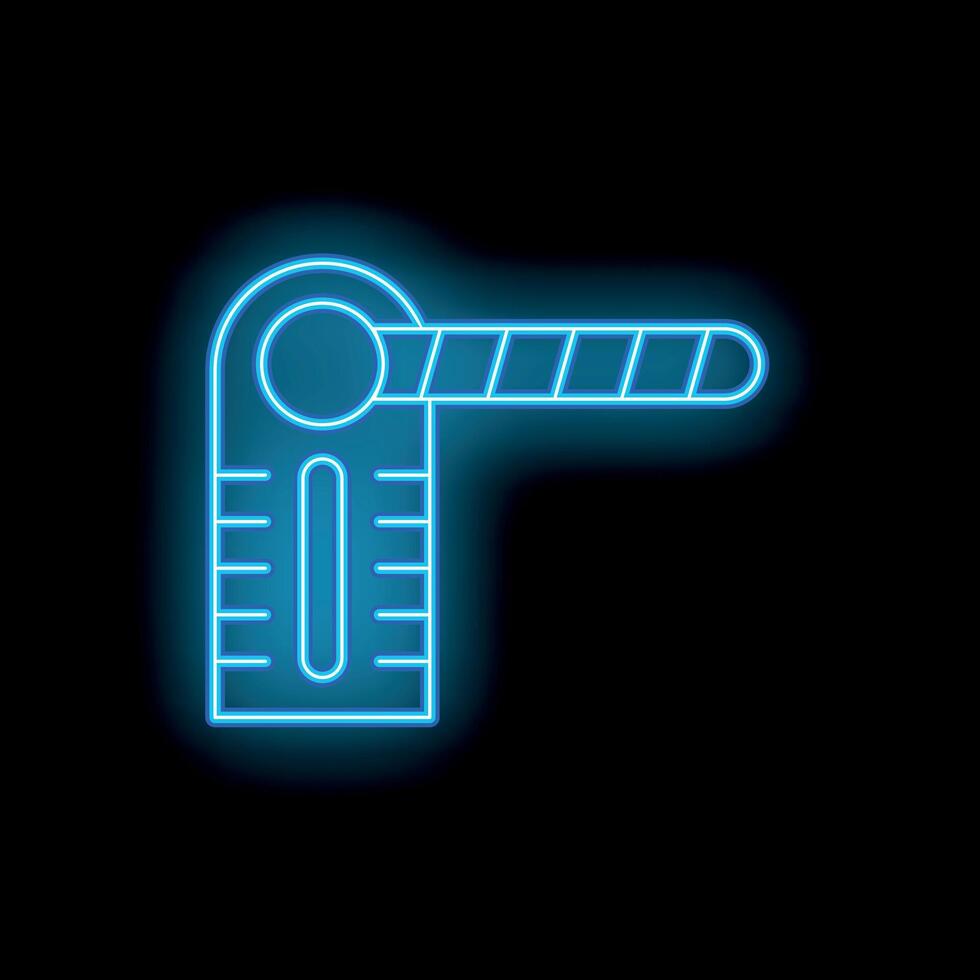 Glowing neon line parking barrier icon isolated on black background vector